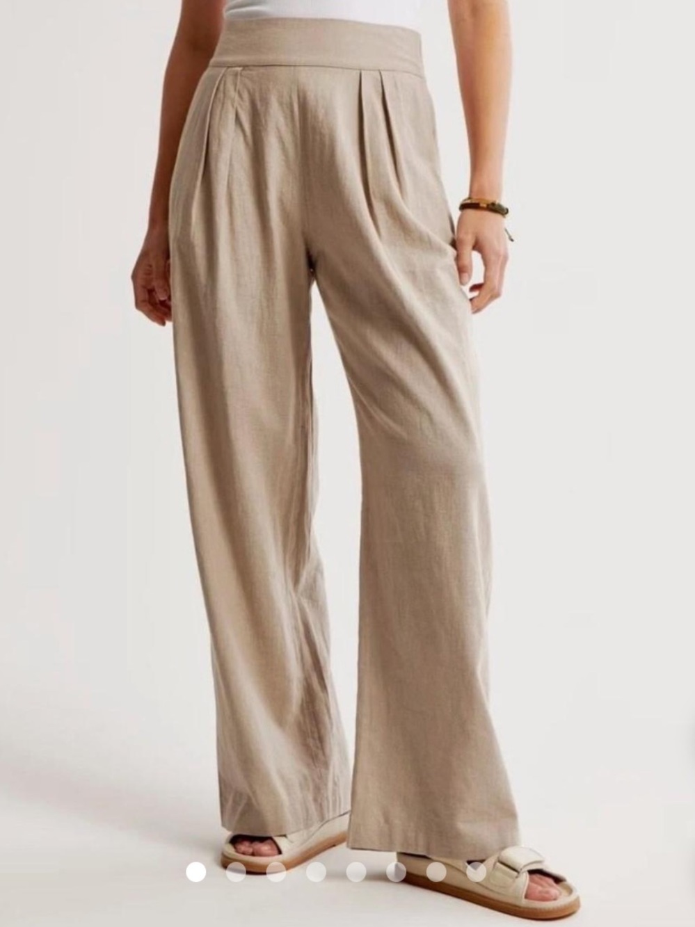Abercrombie & Fitch Women's Wide-Leg Pants in Taupe